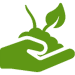 hand with plant icon